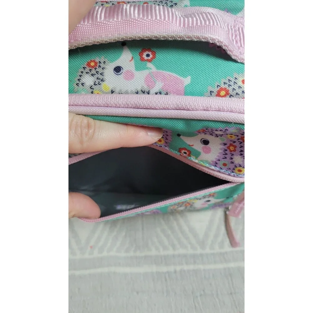 Pottery Barn Kids Hedgehog Floral Lunch Box‎ Pink Trim Personalized “Georgia